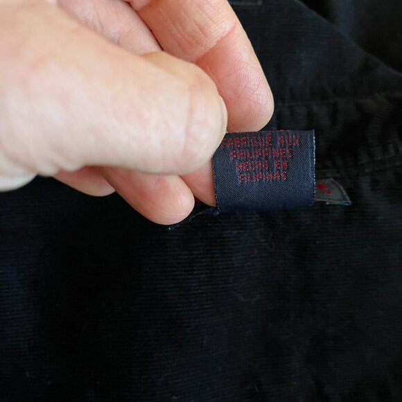 RALPH Ralph Lauren Size L Black Corduroy Button-Down Shirt - Picture 8 of 9